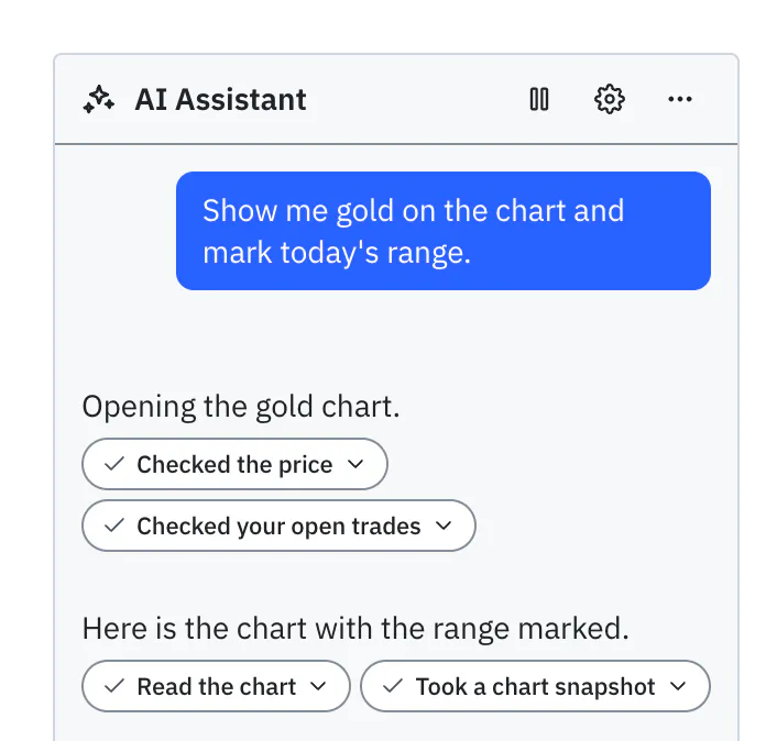 The AI Assistant docked as a workspace panel, in a conversation